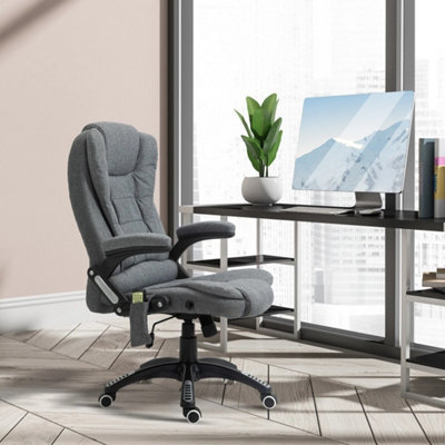 Office Chair Heated Massage Recline Grey