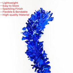 Neel Blue 2M X 9Cm Soft & Bright Christmas Tinsel Garland For Xmas Tree & Home Decorations, Blue - thumbnail 4