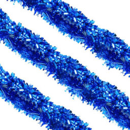 Neel Blue 2M X 9Cm Soft & Bright Christmas Tinsel Garland For Xmas Tree & Home Decorations, Blue - thumbnail 3