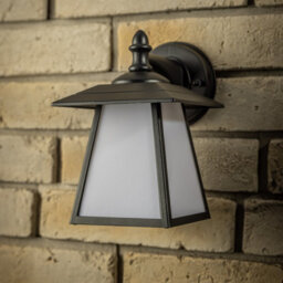 CGC Lighting Cgc Black Outdoor Outside Wall Light Traditional Vintage Opal Diffuser E27 Porch Garden - thumbnail 4