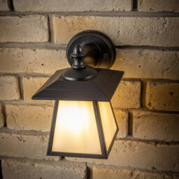 CGC Lighting Cgc Black Outdoor Outside Wall Light Traditional Vintage Opal Diffuser E27 Porch Garden - thumbnail 2