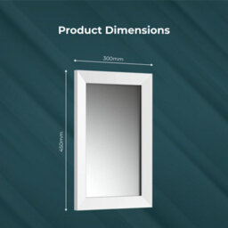 Ibathuk Brillia Modern Wall Hung Mirror, White Framed Bevelled Glass, Stylish Bathroom Furniture For A Clean Contemporary Look - thumbnail 4