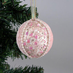 Shatchi 7Cm Bauble Baby Pink - 3Pcs Christmas Hanging Decorations - thumbnail 3