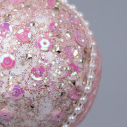 Shatchi 7Cm Bauble Baby Pink - 3Pcs Christmas Hanging Decorations - thumbnail 2