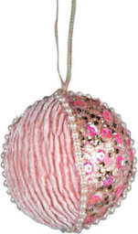 Shatchi 7Cm Bauble Baby Pink - 3Pcs Christmas Hanging Decorations - thumbnail 5