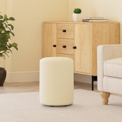 Snow White Faux Leather Round Stool Handmade Uk By Footstools Direct - image 1