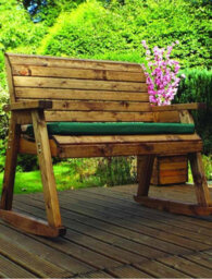 Charles Taylor Trading Bench Rocker With Cushions - W120 X D77 X H102 - Fully Assembled - Green - thumbnail 3