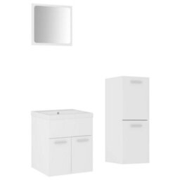 Berkfield Bathroom Furniture Set White Engineered Wood - thumbnail 2