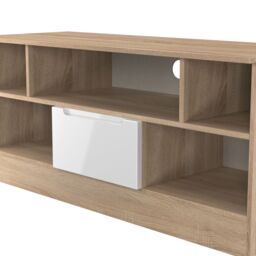 Messina Gloss Bardolino Oak Effect Tv Stand With 2 Shelves & 1 Drawers, (H)49.5Cm X (W)109.1Cm X (D)40Cm - thumbnail 5