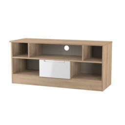 Messina Gloss Bardolino Oak Effect Tv Stand With 2 Shelves & 1 Drawers, (H)49.5Cm X (W)109.1Cm X (D)40Cm - thumbnail 3