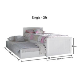 Portland White Bed With Liv & Lou Guest Underbed Frame Only - thumbnail 4