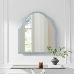 Furniturebox Uk Opaline Blue Ornate Large Arch Wall Mirror - thumbnail 2