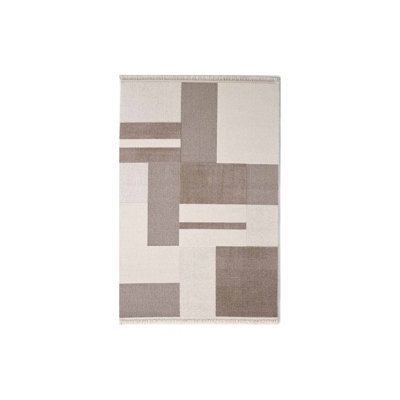 RainbowHome Daisy Beige Geometric Rug 180Cm X 120Cm - image 1