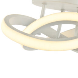 Happy Homewares Modern Led White Ceiling Light With Swirl Thick Metal Strip Creates 1253 Lumens - thumbnail 3