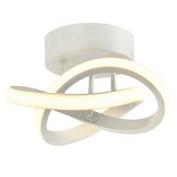Happy Homewares Modern Led White Ceiling Light With Swirl Thick Metal Strip Creates 1253 Lumens - thumbnail 1