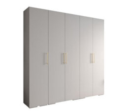 Arte Elegant White Inova 3 Hinged Door Wardrobe W2500mm H2370mm D470mm - Versatile Storage With Gold Vertical Handles - thumbnail 1