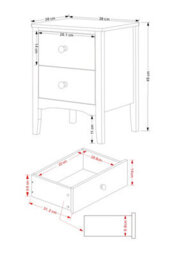 Core Products Como 2 Drawer Petite Blue Bedside Cabinet, H49.0Cm X W38.0Cm X D38.0Cm - thumbnail 6