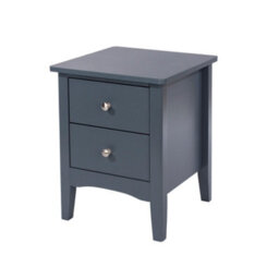 Core Products Como 2 Drawer Petite Blue Bedside Cabinet, H49.0Cm X W38.0Cm X D38.0Cm