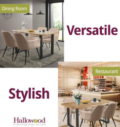 Hallowood Furniture Cullompton Large Dining Table With Live Edge Effect And 4 Light Brown Armed Chair - thumbnail 6