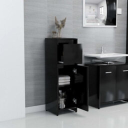 Berkfield Bathroom Cabinet Black 30X30X95 Cm Engineered Wood - thumbnail 4