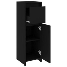 Berkfield Bathroom Cabinet Black 30X30X95 Cm Engineered Wood - thumbnail 6