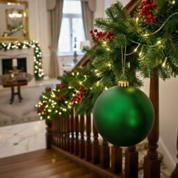 Shatchi 25Cm Dark Green Mat Christmas Bauble - Premium Bauble & Home Décor Ornament - thumbnail 8