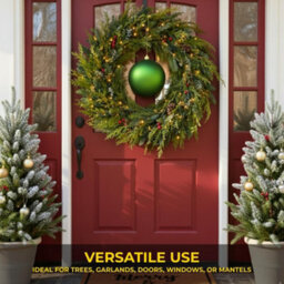 Shatchi 25Cm Dark Green Mat Christmas Bauble - Premium Bauble & Home Décor Ornament - thumbnail 4