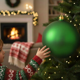 Shatchi 25Cm Dark Green Mat Christmas Bauble - Premium Bauble & Home Décor Ornament - thumbnail 7