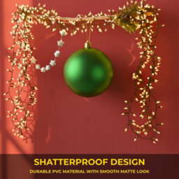 Shatchi 25Cm Dark Green Mat Christmas Bauble - Premium Bauble & Home Décor Ornament - thumbnail 5