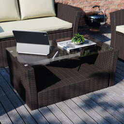 Lassic Garden Vida Brown Mylor Rattan Garden Furniture Set Patio Conservatory Balcony Outdoor 4 Seater Piece Glass Top Table, Ukfr - thumbnail 5