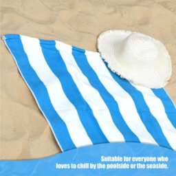 Geezy Beach Towel Microfibre Blue Striped Large Travel Towel For Swimming Holiday - thumbnail 7