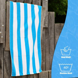 Geezy Beach Towel Microfibre Blue Striped Large Travel Towel For Swimming Holiday - thumbnail 8