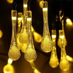 HSD 20 Led Warm White Tear Drop Lights (4M) - Solar Power Lights For Christmas, Weddings, And Home Decor - thumbnail 1