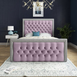 Ds Living Cheltenham Glitter And Plush Velvet Upholstered Small Double Bed Frame 4Ft - thumbnail 3