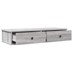 Berkfield Durable Wall Shelf With Drawers Grey Sonoma 100X37.5X19 Cm Engineered Wood - thumbnail 7