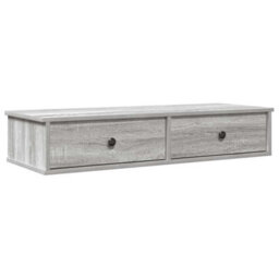 Berkfield Durable Wall Shelf With Drawers Grey Sonoma 100X37.5X19 Cm Engineered Wood - thumbnail 1