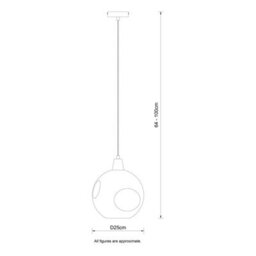 Cosylyte Millfield Modern Smoky Dimple Glass Pendant Light - Matt Black Base - thumbnail 8