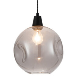 Cosylyte Millfield Modern Smoky Dimple Glass Pendant Light - Matt Black Base - thumbnail 5