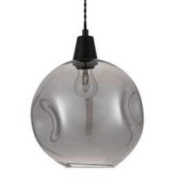 Cosylyte Millfield Modern Smoky Dimple Glass Pendant Light - Matt Black Base - thumbnail 6