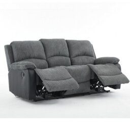 Electric Reclining Sofa, Corduroy Fabric Recliner 3 Seater Sofa -  3 Seater - thumbnail 1