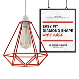 Vintage Geometric Cage Lampshade E27 Pendant Light Shade, 20X20Cm - thumbnail 2