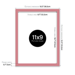 11X9 Pink Picture Frame (27.9 X 22.9Cm) Poster, Photo, Artwork, Gallery Wall Or Print - thumbnail 3