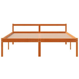 Berkfield Bed Frame Wax Brown 150X200 Cm King Size Solid Wood Pine - thumbnail 4