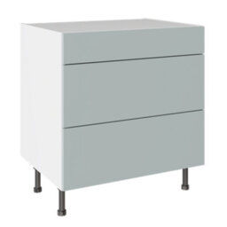Kitchen Kit Aquamarine Supermatt Slab Door Base Unit Cabinet 3 Drawer Soft Close Flatpack - 800X720mm - thumbnail 1