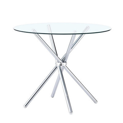 90Cm Table Tempered Glass Padded Home Kitchen Furniture - image 1
