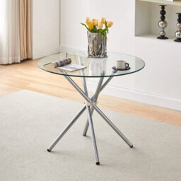 90Cm Table Tempered Glass Padded Home Kitchen Furniture - thumbnail 4