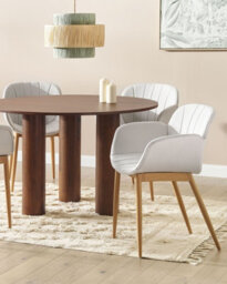 Beliani Set Of 2 Dining Chairs Alice Fabric Light Grey - thumbnail 2