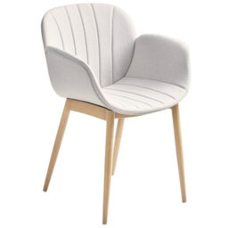 Beliani Set Of 2 Dining Chairs Alice Fabric Light Grey - thumbnail 4