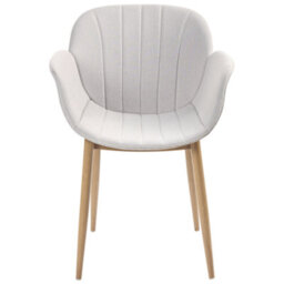 Beliani Set Of 2 Dining Chairs Alice Fabric Light Grey - thumbnail 5