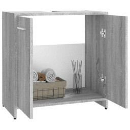 Walplus Bathroom Cabinet Grey Sonoma 60X33X60 Cm Engineered Wood - thumbnail 4
